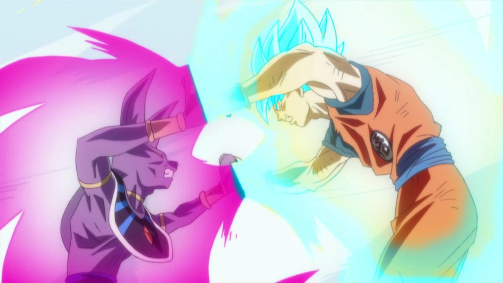 *goku Super Saiyan God V/s Beerus* - Goku Super Saiyan Blue Vs Beerus - HD Wallpaper 