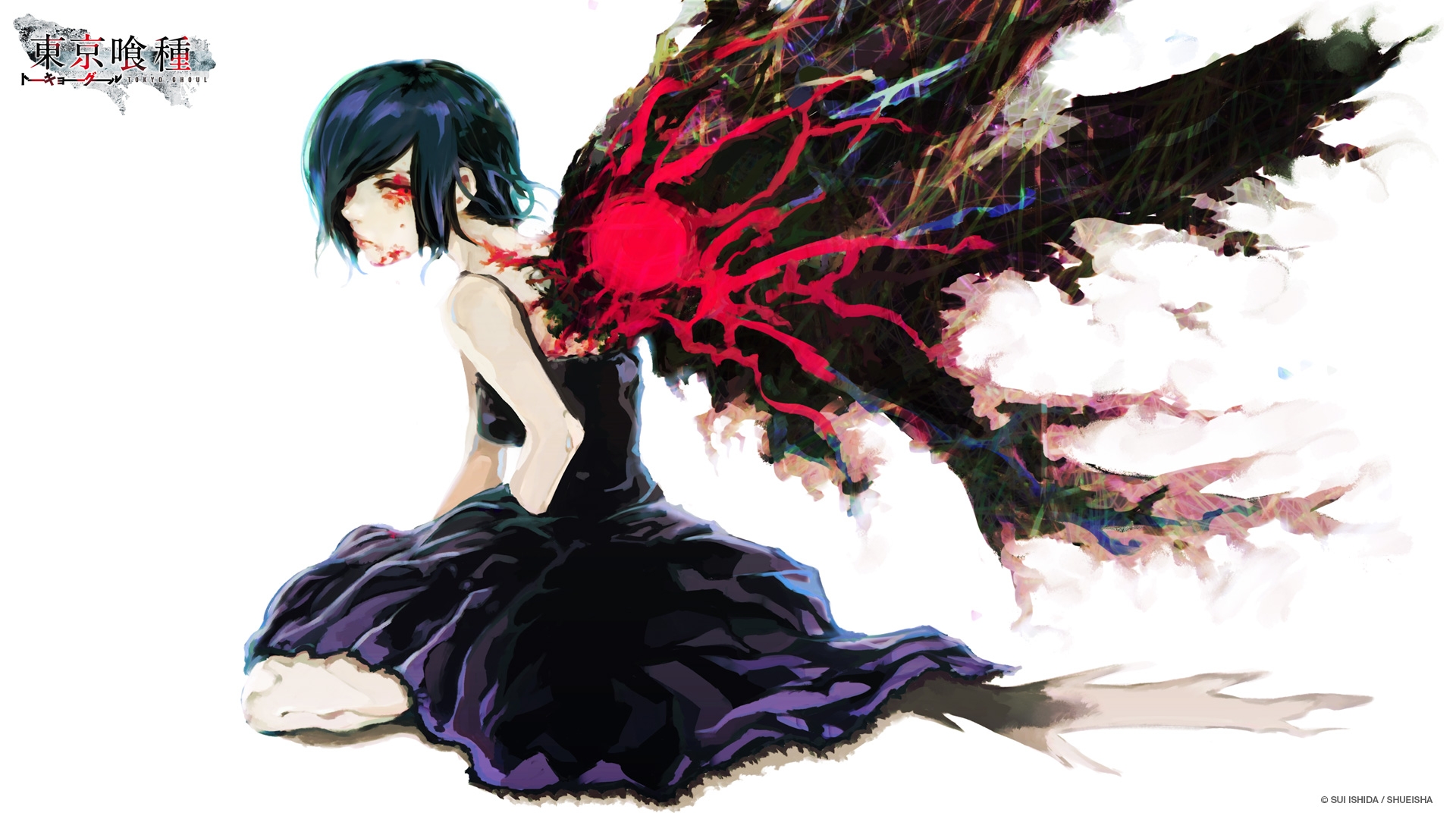 Kirishima Touka, Black Wings, Transform, Tokyo Ghoul - Tokyo Ghoul Touka Wings - HD Wallpaper 