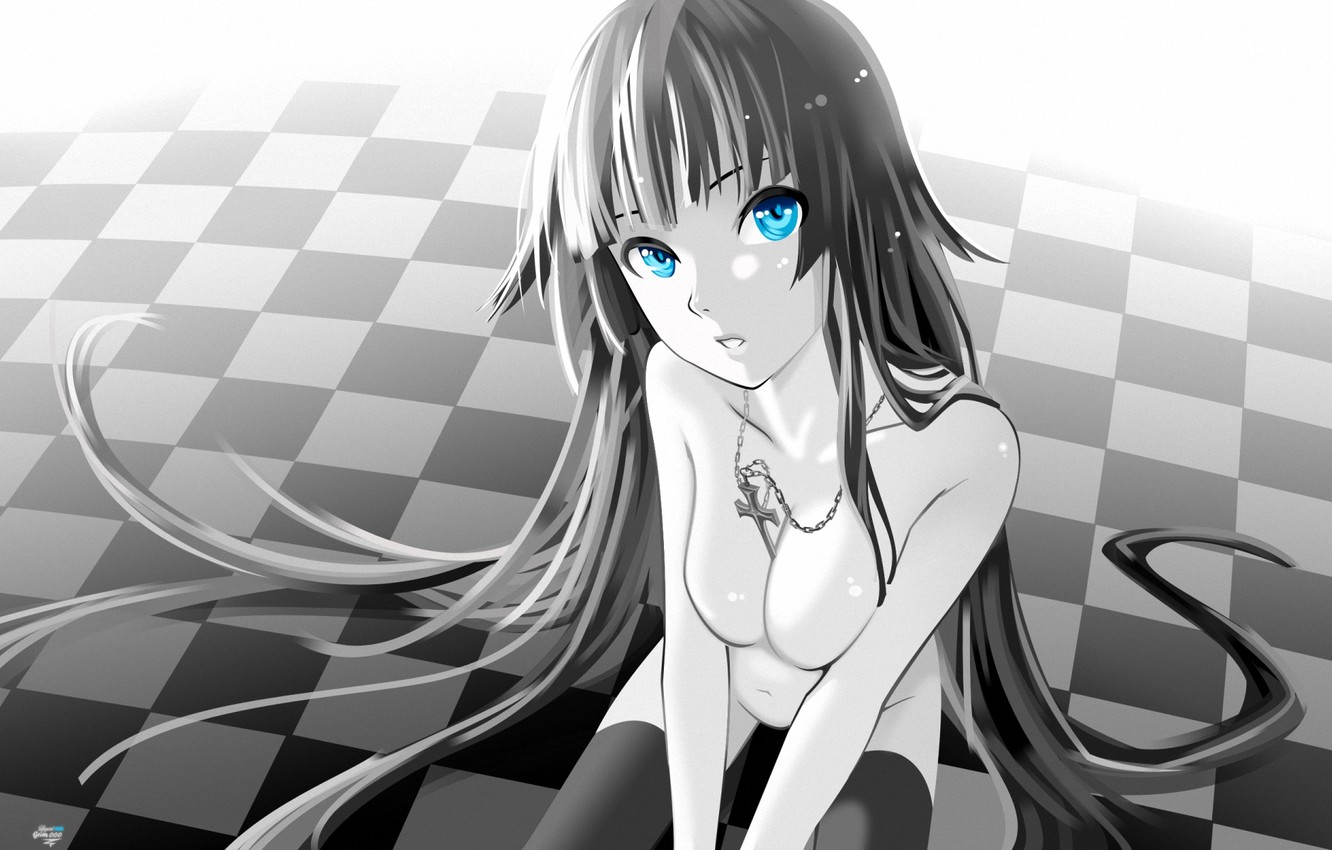 black and white anime girl hot