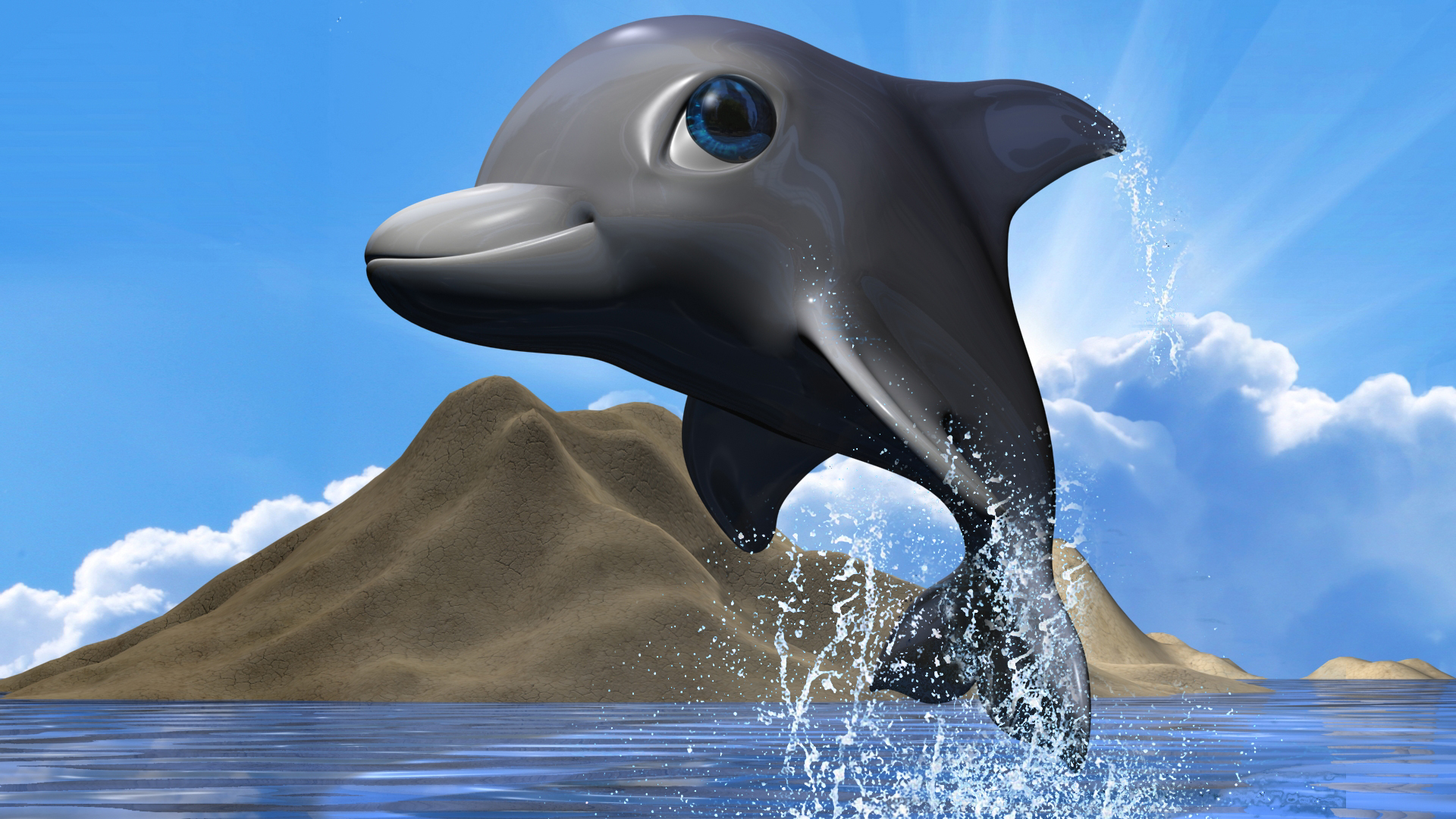 Dolphin Images Cartoon Hd - HD Wallpaper 