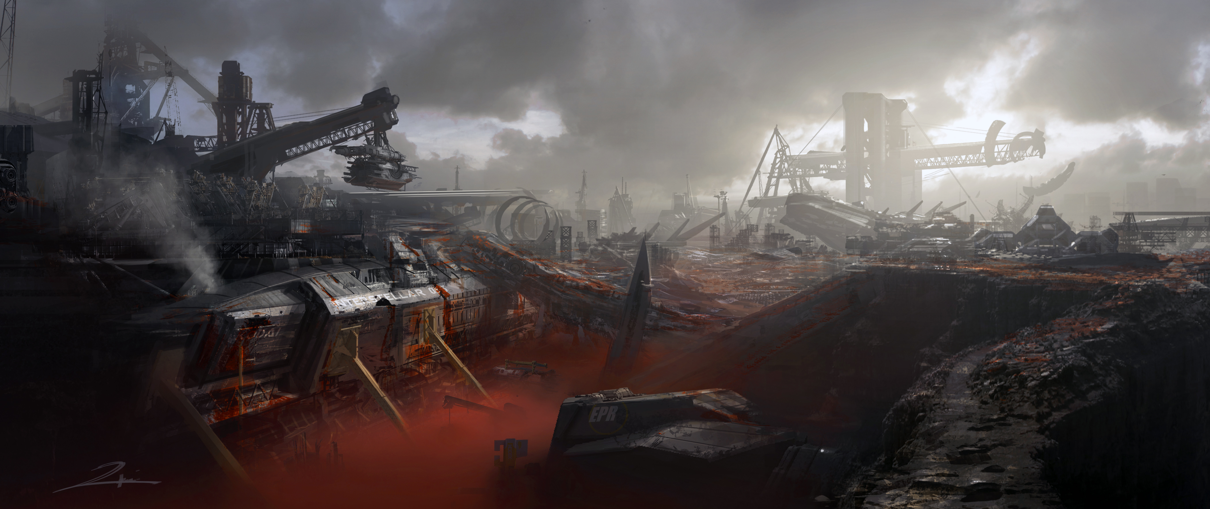 Sci Fi Wasteland Art - HD Wallpaper 