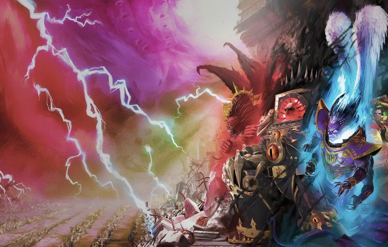 Photo Wallpaper Demon, Horus Heresy, Chaos, Warhammer - Horus Heresy Slaves To Darkness - HD Wallpaper 