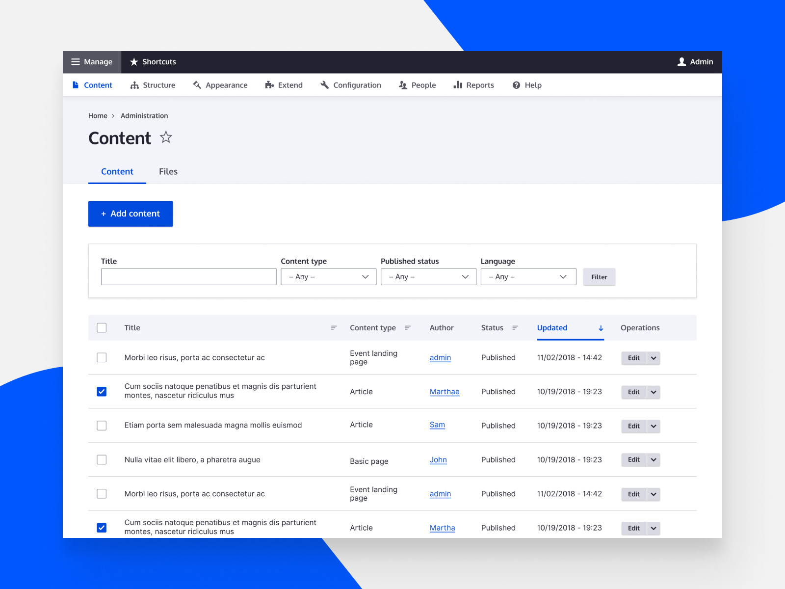 Drupal 8 Claro Content View - Drupal Claro Theme - HD Wallpaper 