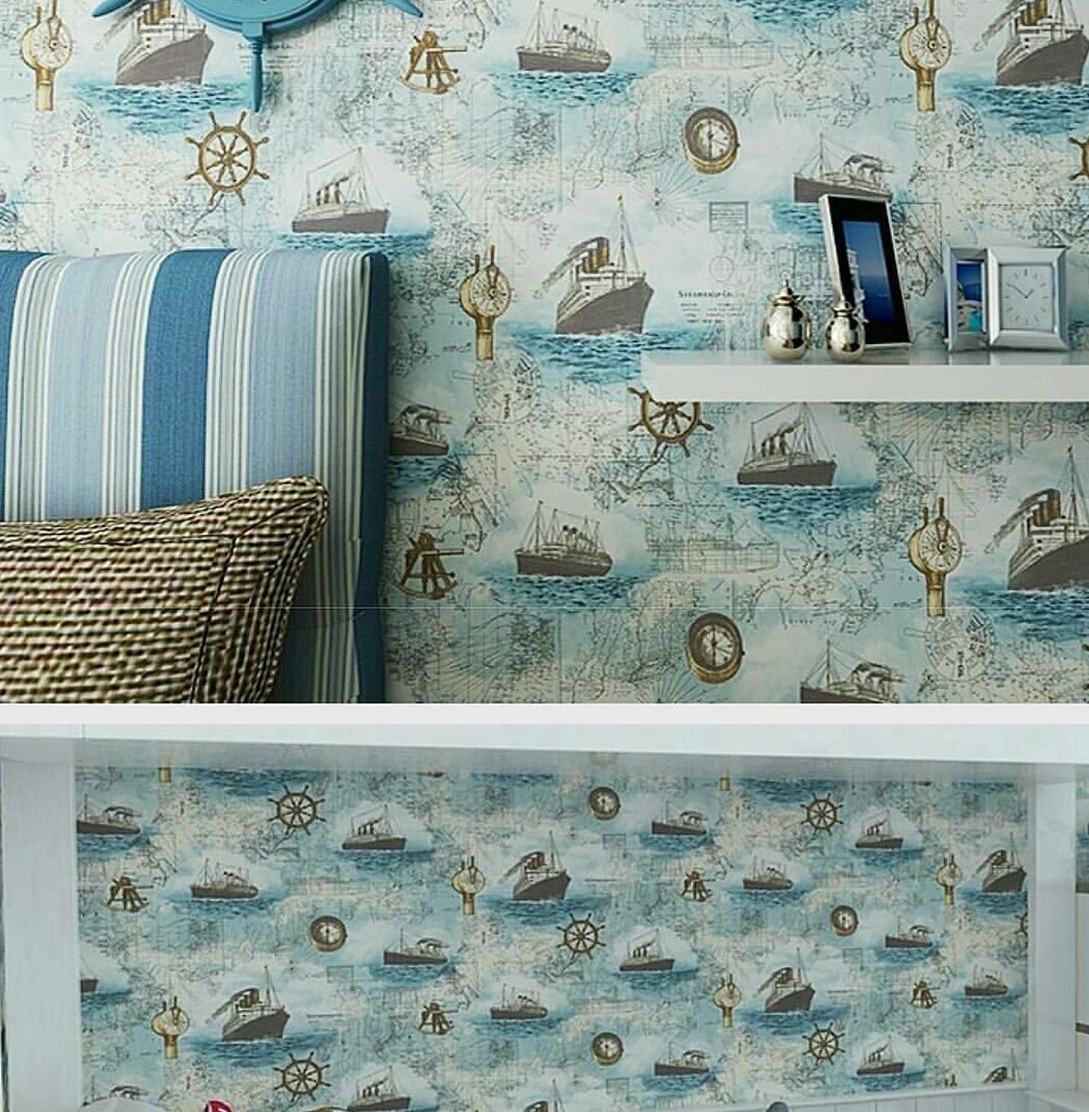 Wallpaper Stiker Dinding Jangkar - Walls In Ship Design - HD Wallpaper 