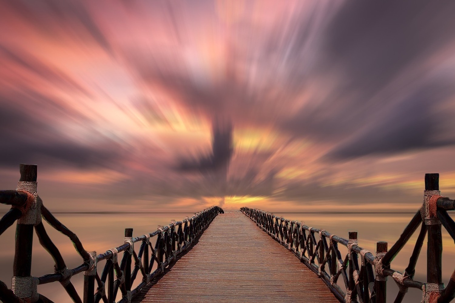 Photo Wallpaper Spectacular Sunset On The Bridge - Everything Is Clear Now To Me Quotes - HD Wallpaper 
