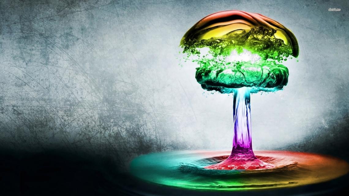 4012 Rainbow Splash Digital Art Wallpaper 
views - Water Explosion - HD Wallpaper 