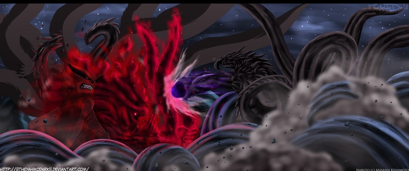 Madara Kyuubi Vs Hashirama - HD Wallpaper 