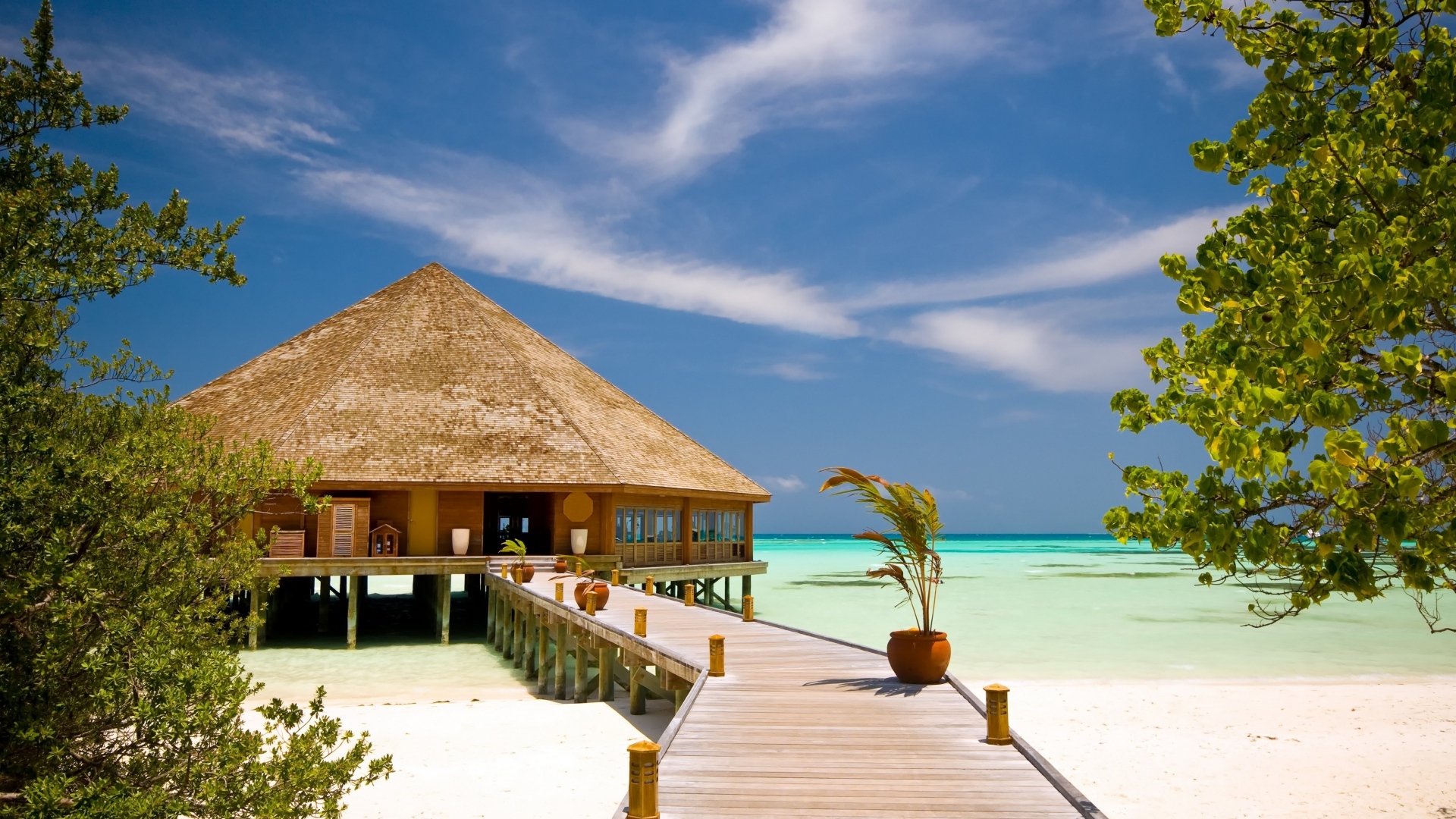 Wallpaper La Digue Seychelles Bungalow Beach Azure - Nature Hut Wallpaper Hd - HD Wallpaper 