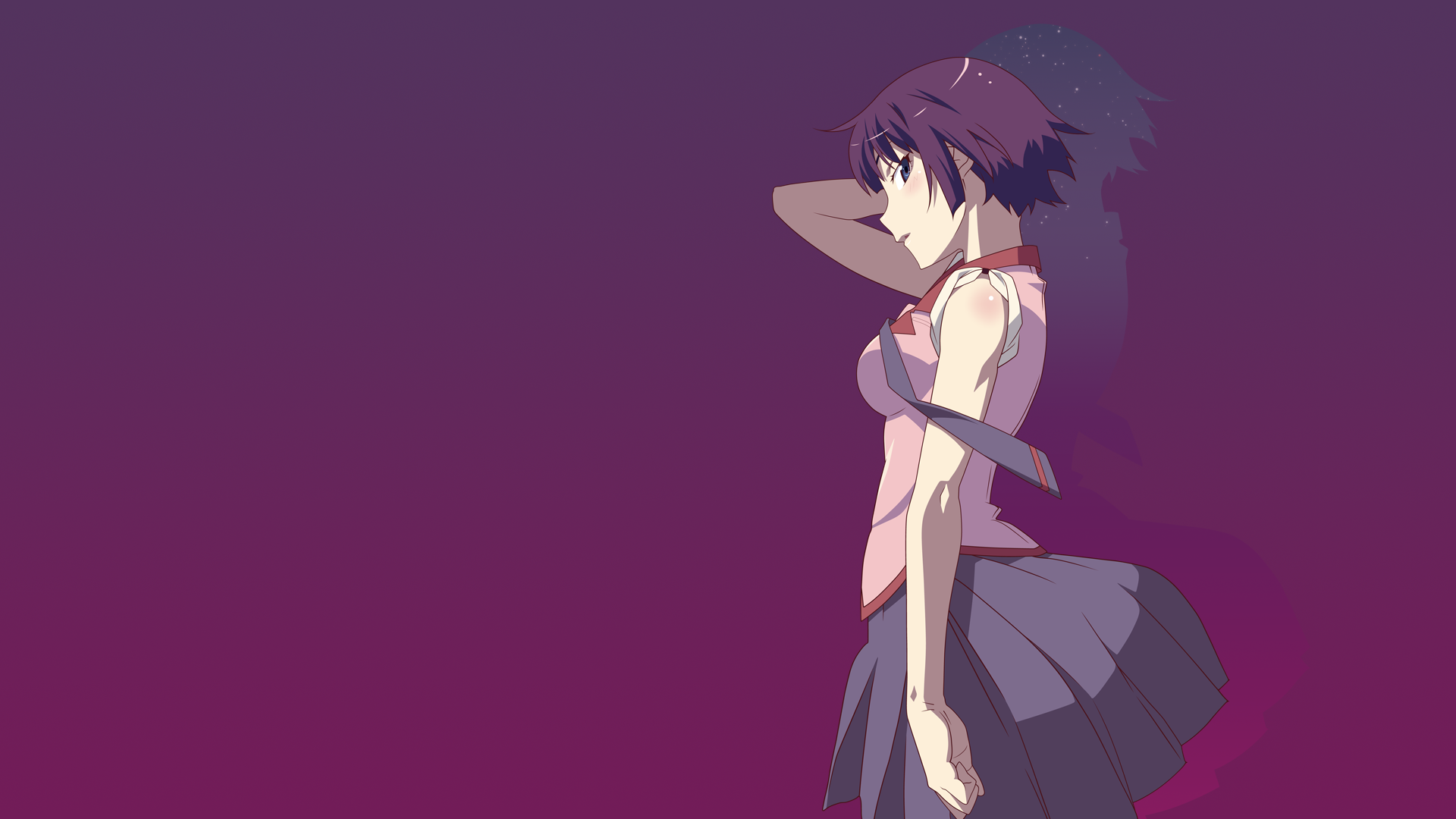 Anime Anime Bakemonogatari Monogatari Series Senjougahara - HD Wallpaper 