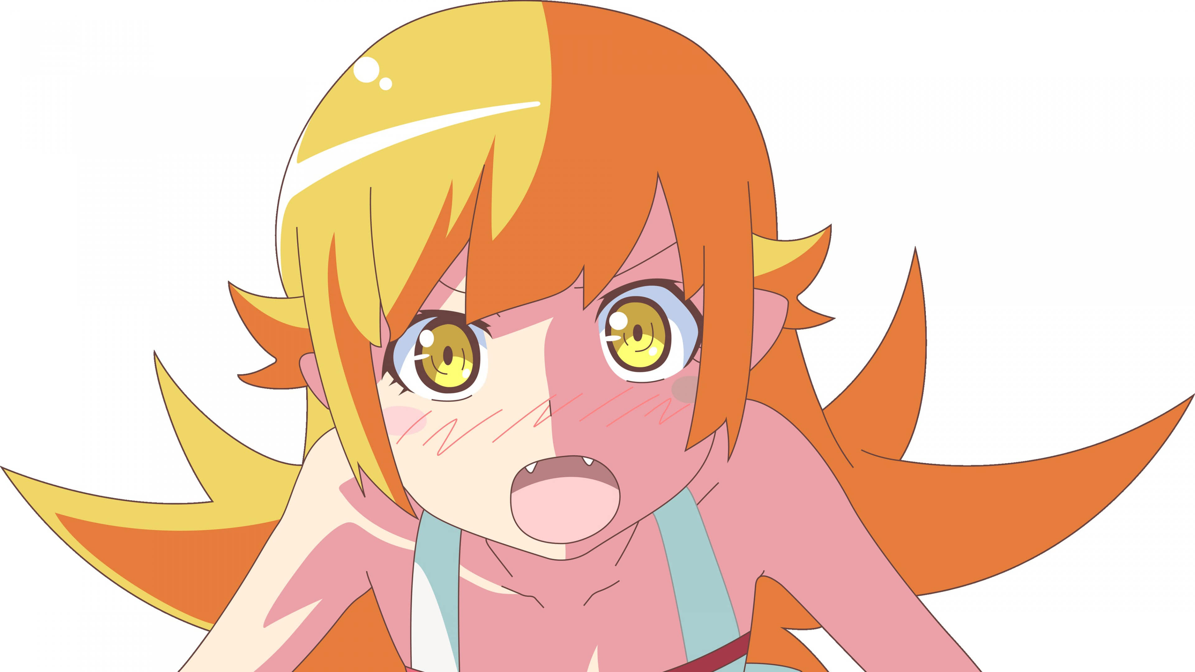 Bakemonogatari Shinobu Oshino Portrait Uhd 4k Wallpaper - HD Wallpaper 