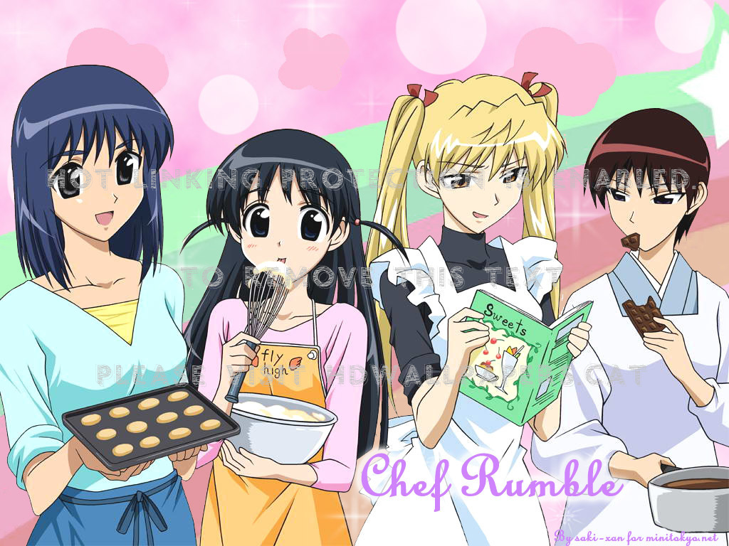 Chef Rumble Eri Sawachika Tenma Tsukamoto - School Rumble Mikoto - HD Wallpaper 