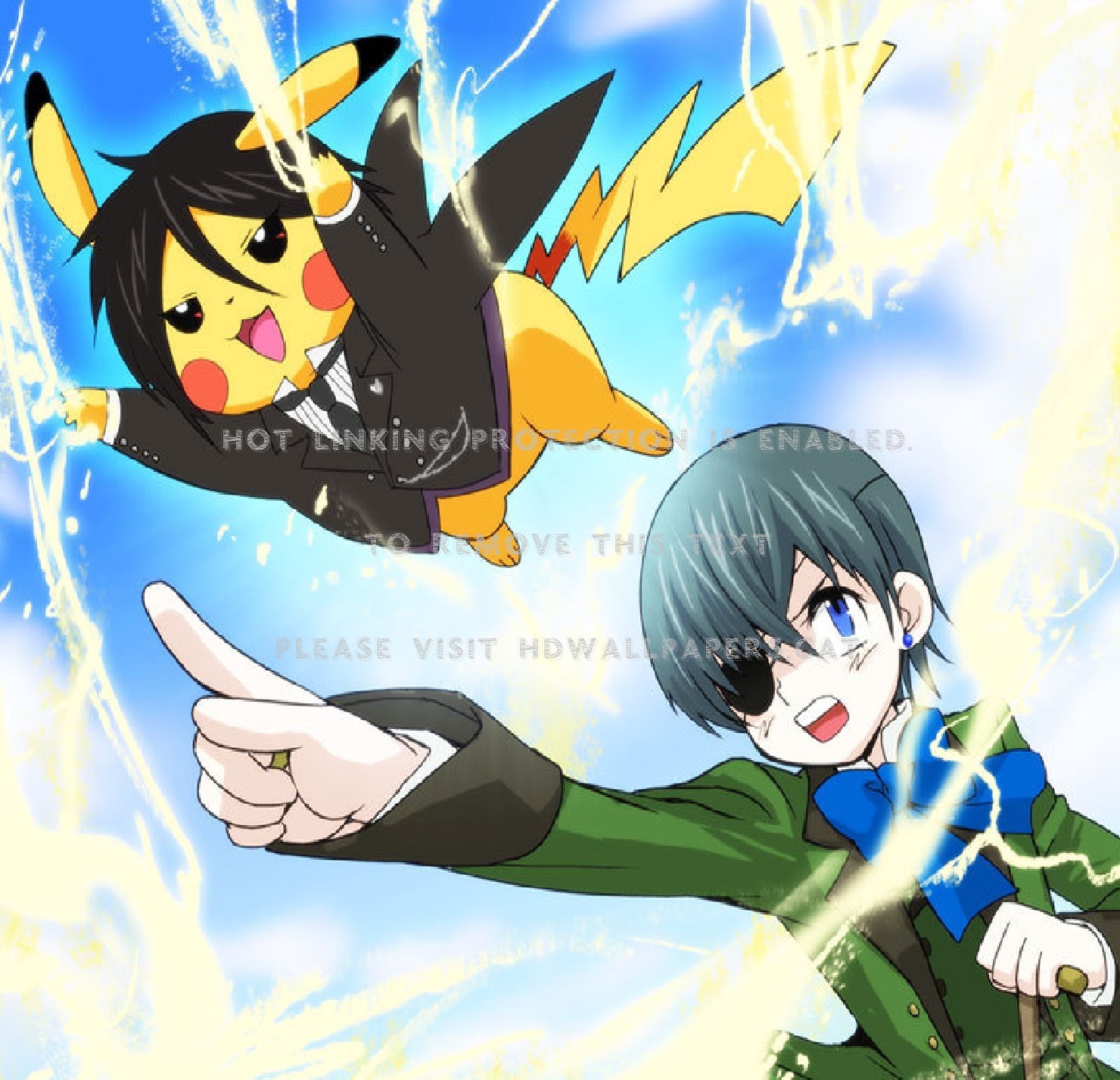 Ummmm Sebichu Hahaha Kurojushitshi Pikachu - Black Butler Pokemon - HD Wallpaper 