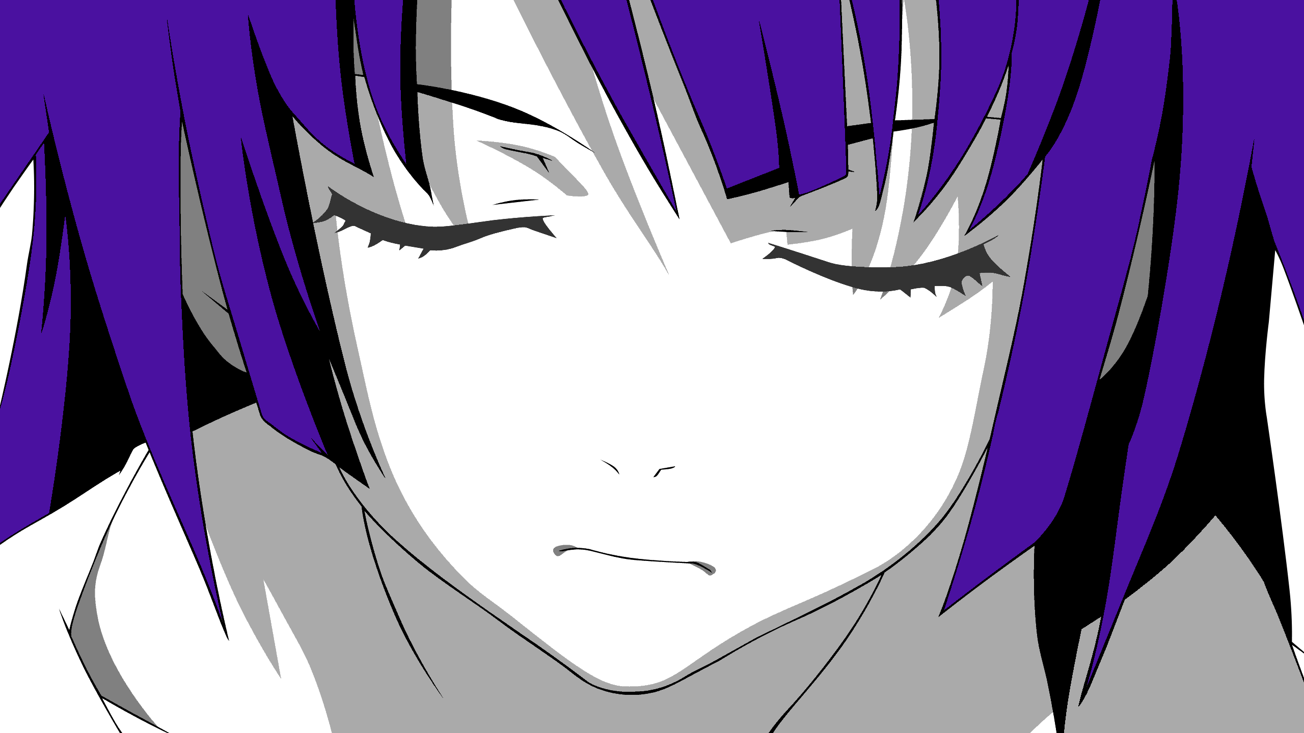 Anime Grilds Faces Closes Eyes - HD Wallpaper 