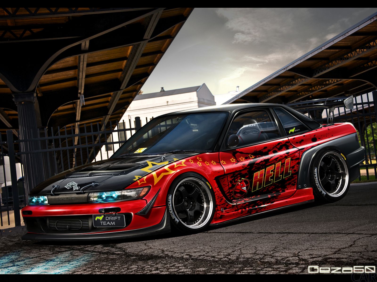 Wallpaper With A Competent Heroic Car Nissan Silvia - Nissan Silvia S16 Drift - HD Wallpaper 