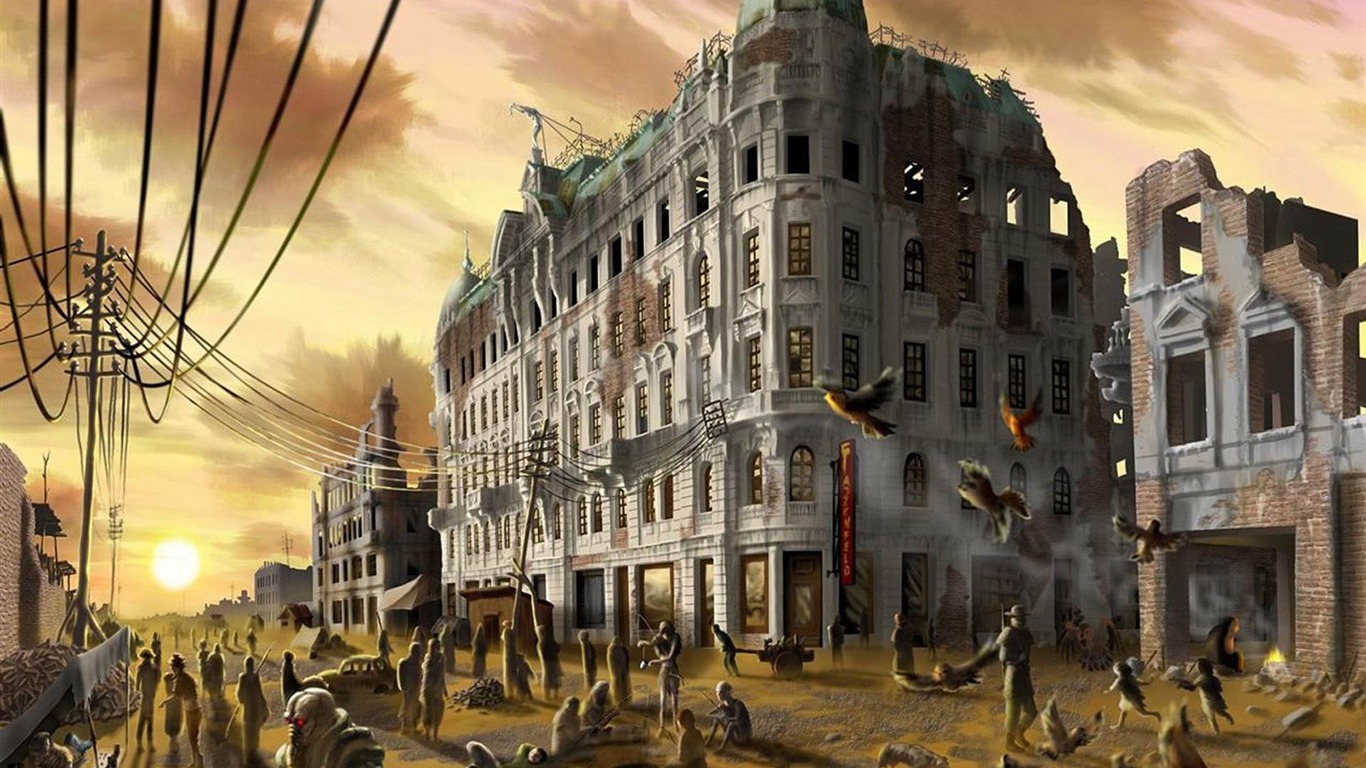 Doomsday World-aftermath World Illustrator Wallpaper2012 - Мир После Конца Света - HD Wallpaper 