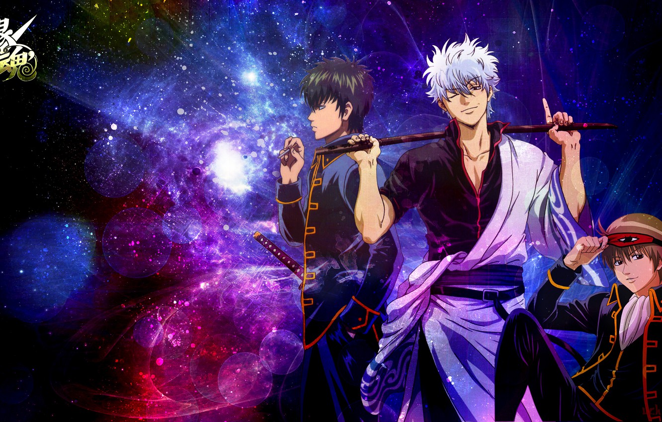Photo Wallpaper Anime, Gintama, Gintoki, Hijikata, - Toshiro And Gintoki - HD Wallpaper 