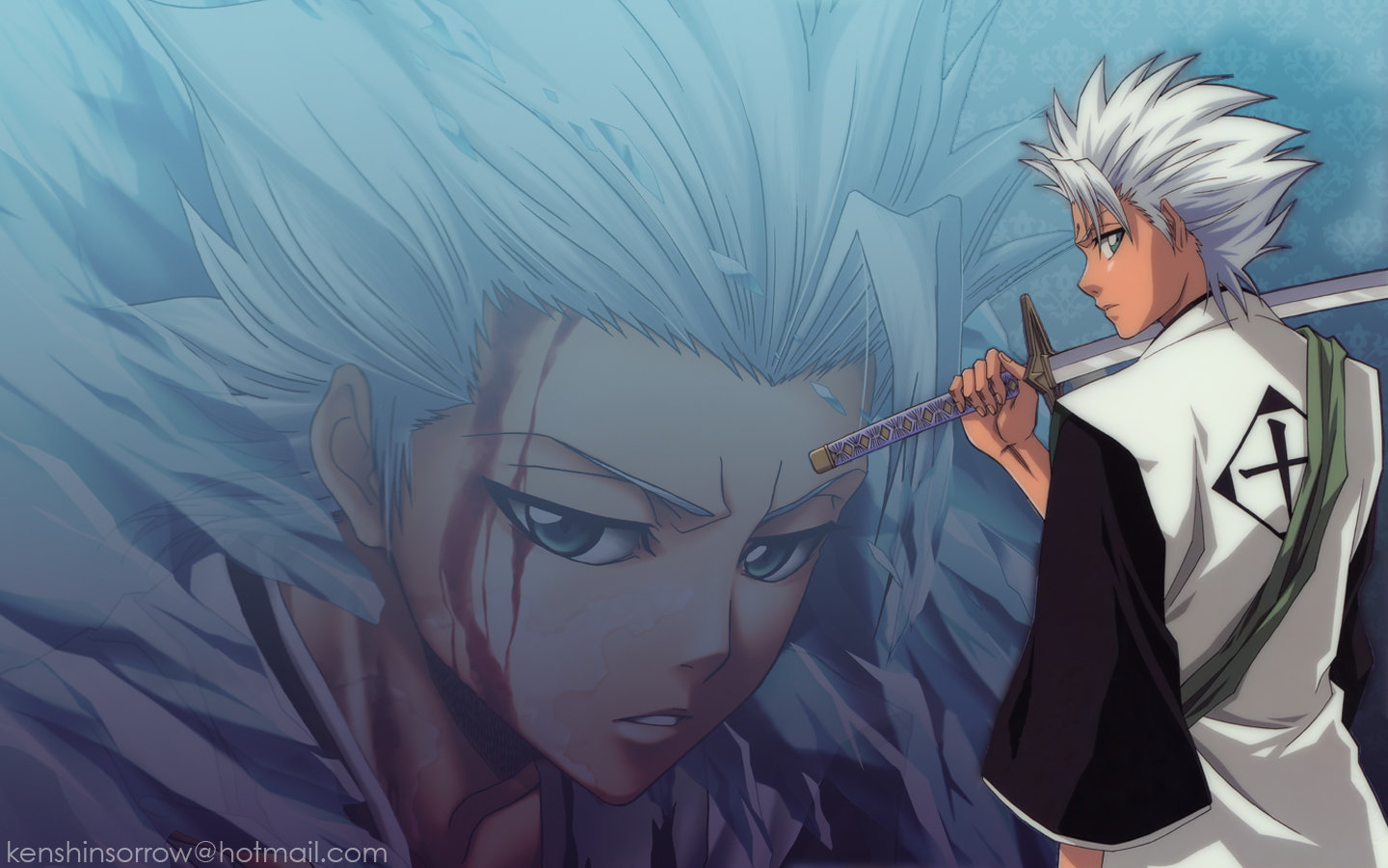 Download Hd Toshiro Hitsugaya Pc Background Id - Toshiro Hitsugaya De Dos - HD Wallpaper 