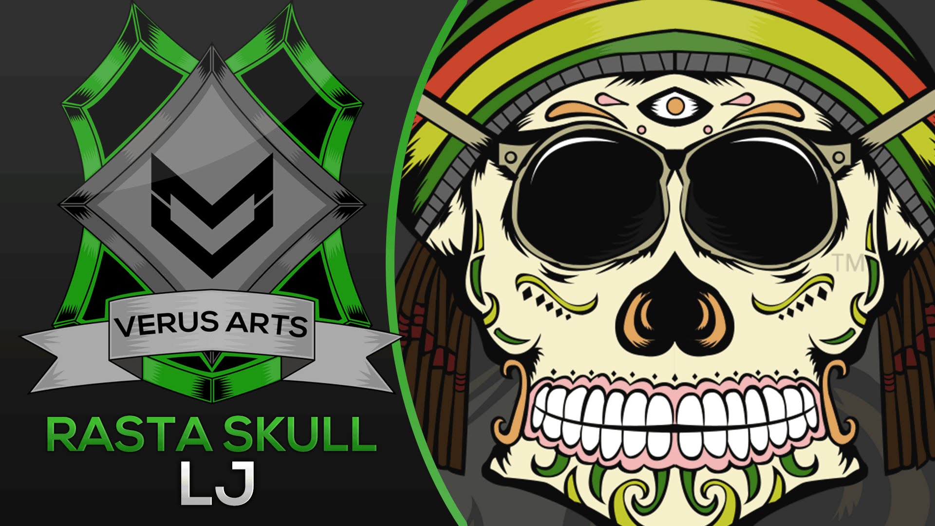Rasta Skull - Speed Art - Verus Lj - Youtube - Rawsta Sugar Skulls - HD Wallpaper 