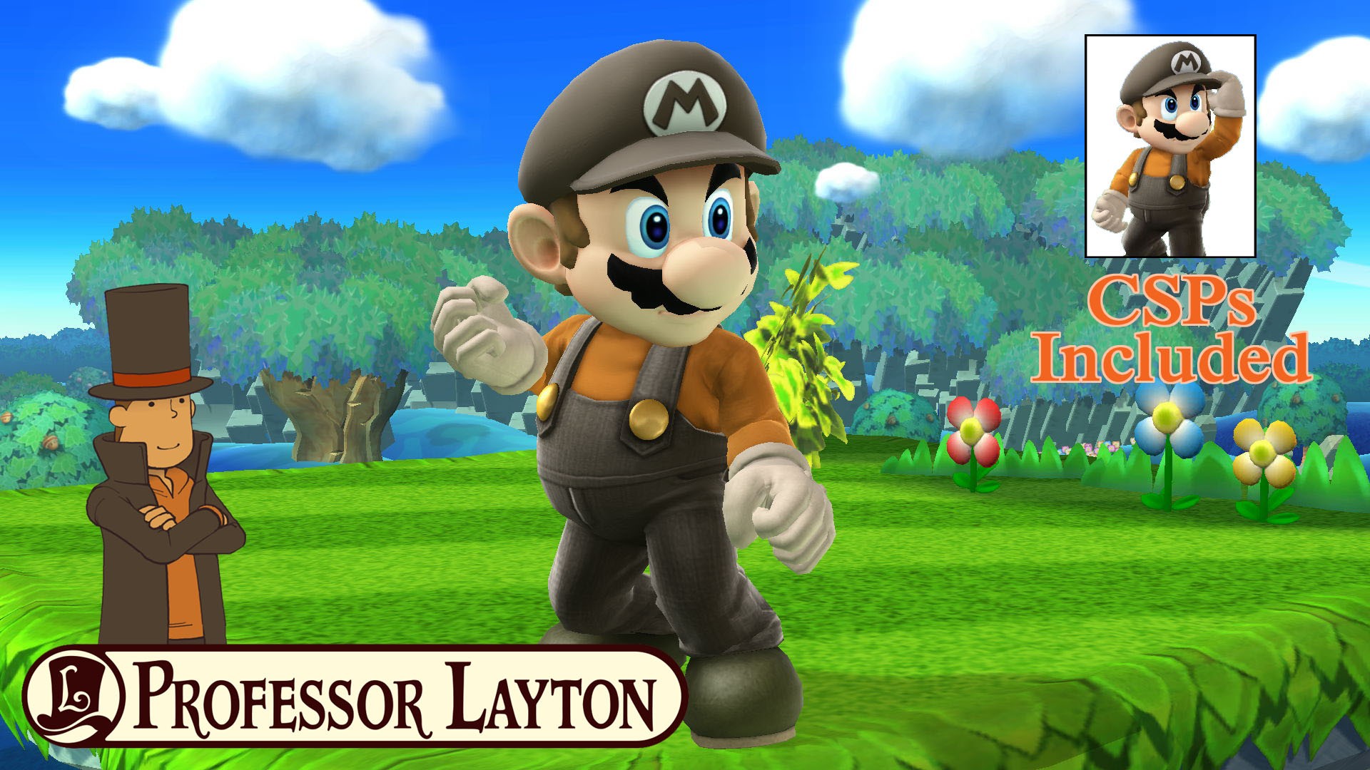 Professor Layton Themed Mario - Cartoon - HD Wallpaper 
