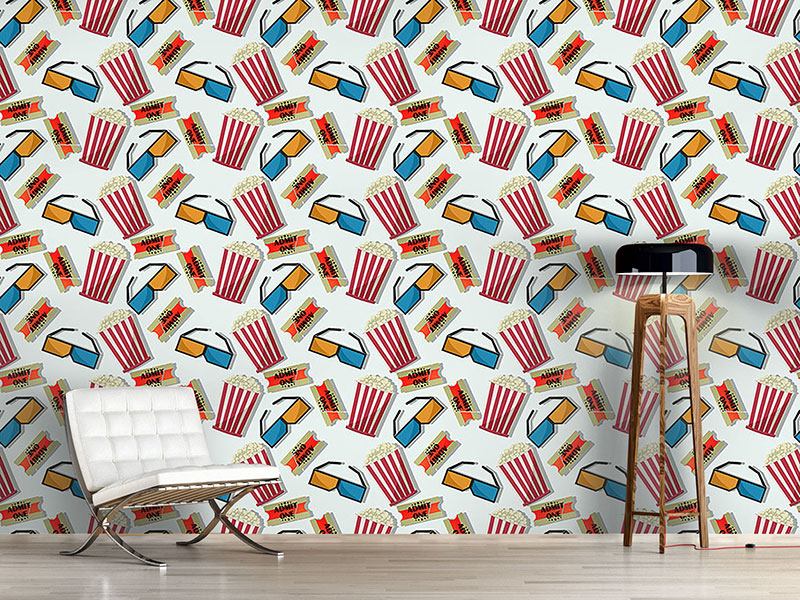 Design Wallpaper Popcorn In 3d Cinema - Windsor Chair - HD Wallpaper 