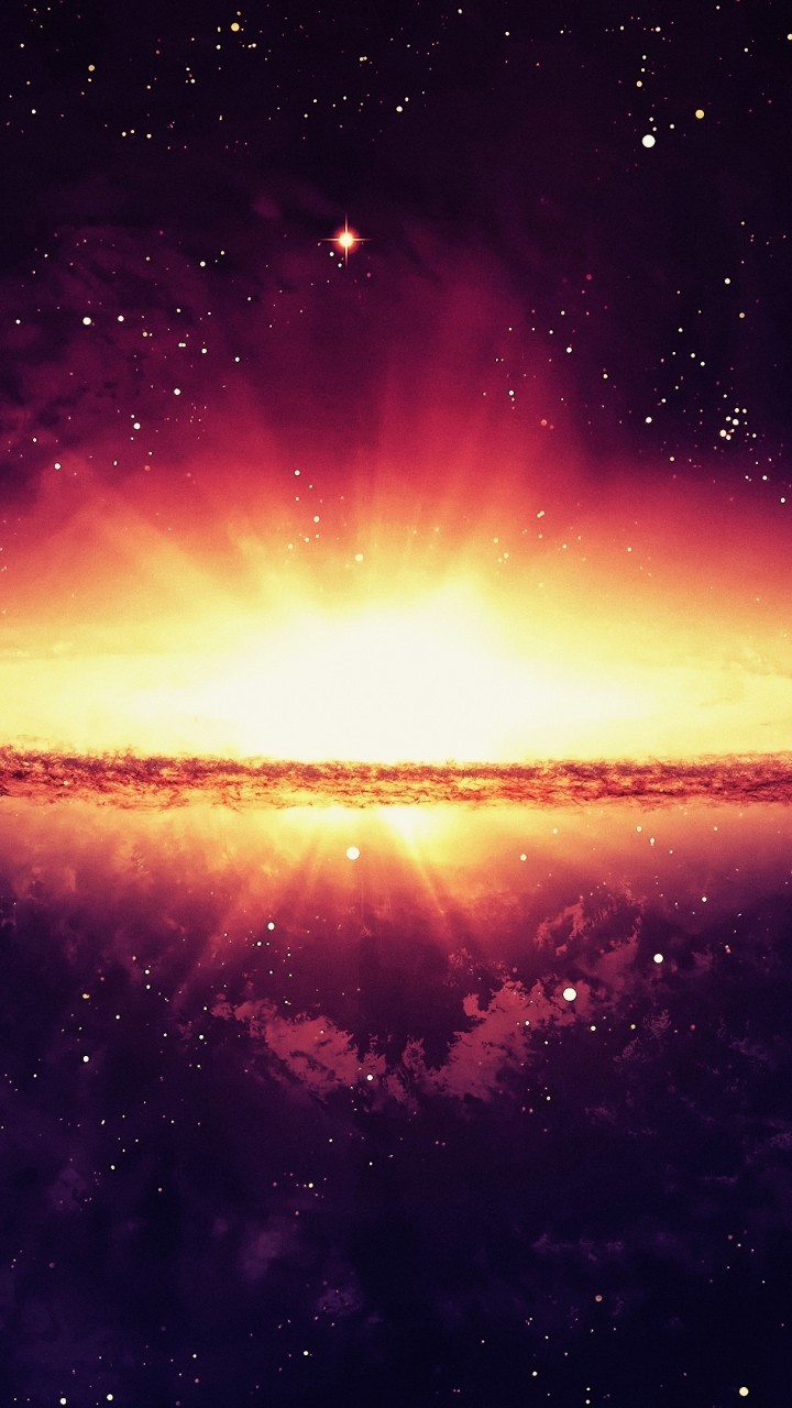 Orange Nebula, Stars, Galaxy, Universe - Aurora - HD Wallpaper 