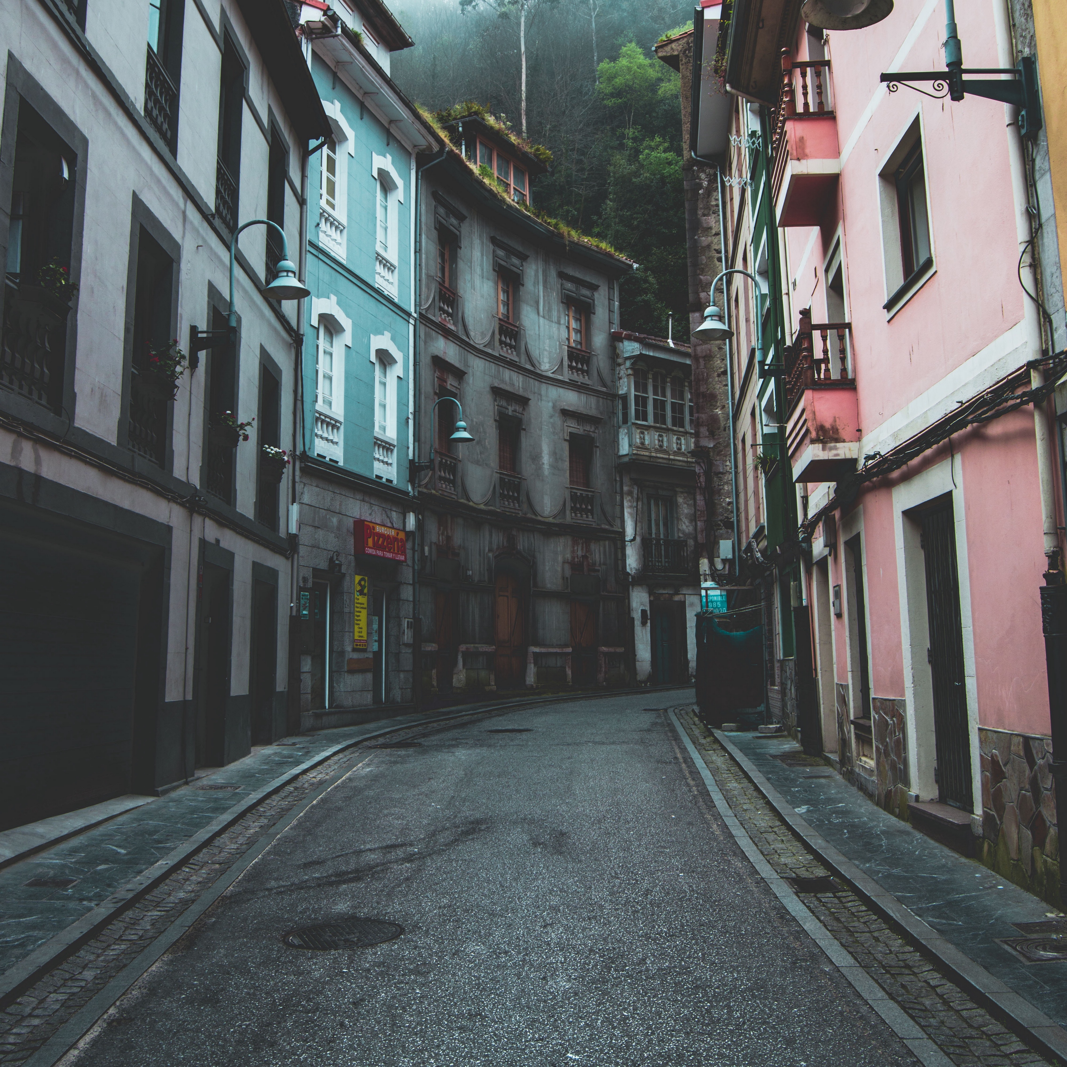 Wallpaper Street, Buildings, Turn, Cudillero, Spain - HD Wallpaper 