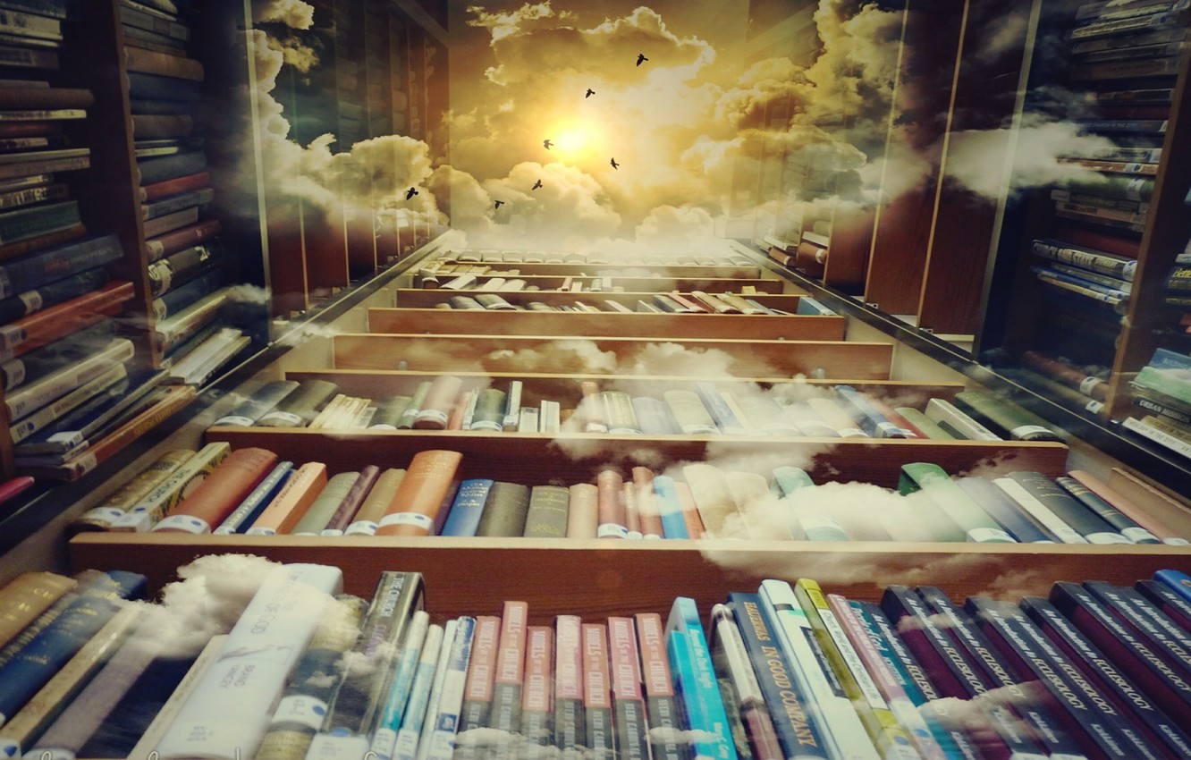 Photo Wallpaper Clouds, Birds, Sun, Story, Dreams, - Knowledge Books - HD Wallpaper 