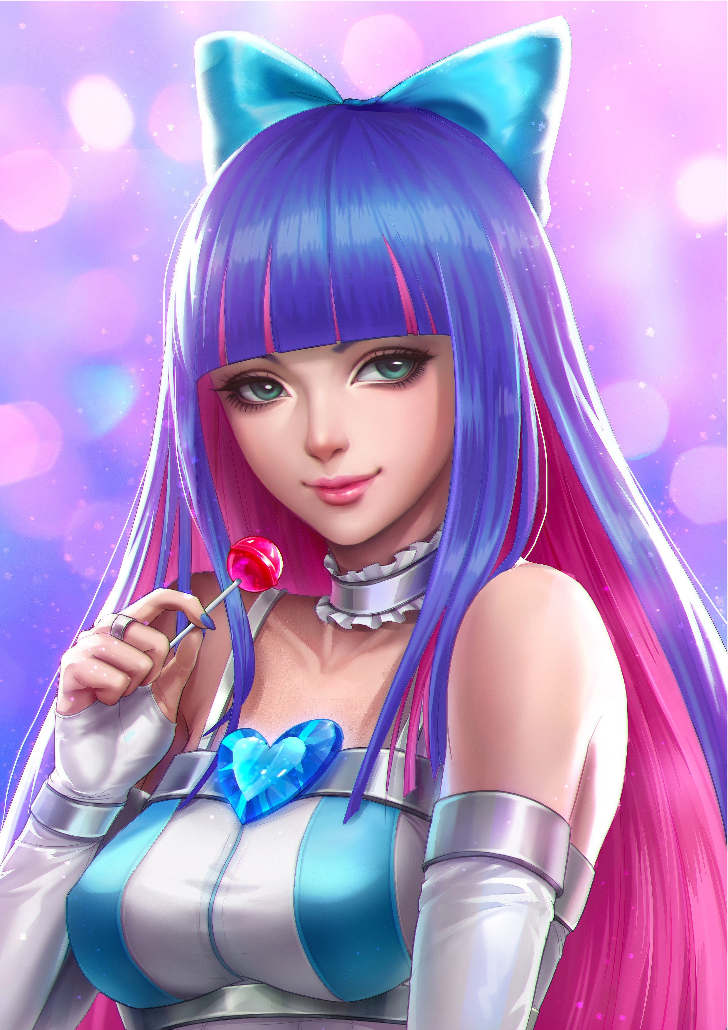 Anime Girl With Blue And Pink Hair 2480x3508 Wallpaper Teahub Io