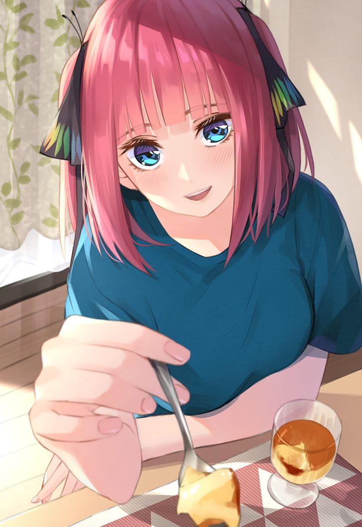 5-toubun No Hanayome, Anime Girls, Short Hair, Pink - Anime Girl Short Hair - HD Wallpaper 