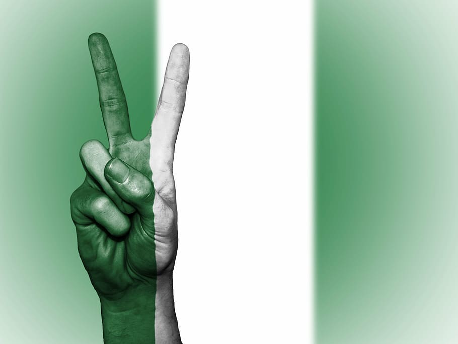 Person S Hand Making Peace Sign, Nigeria, Nation, Background, - Peace For Nigeria - HD Wallpaper 
