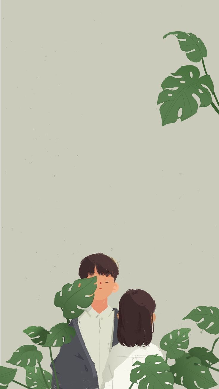 Couple Illustration - HD Wallpaper 