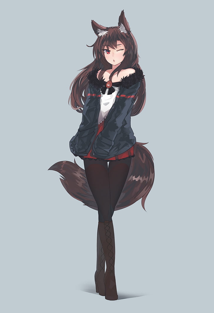 League Of Legends Ahri, Anime, Anime Girls, Imaizumi - Black Wolf Girl Anime - HD Wallpaper 