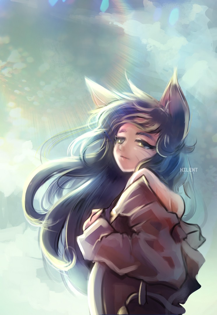 Ahri By Hilent Hd Wallpaper Background Fan Art Artwork - League Of Legends Wallpaper Phone Ahri - HD Wallpaper 