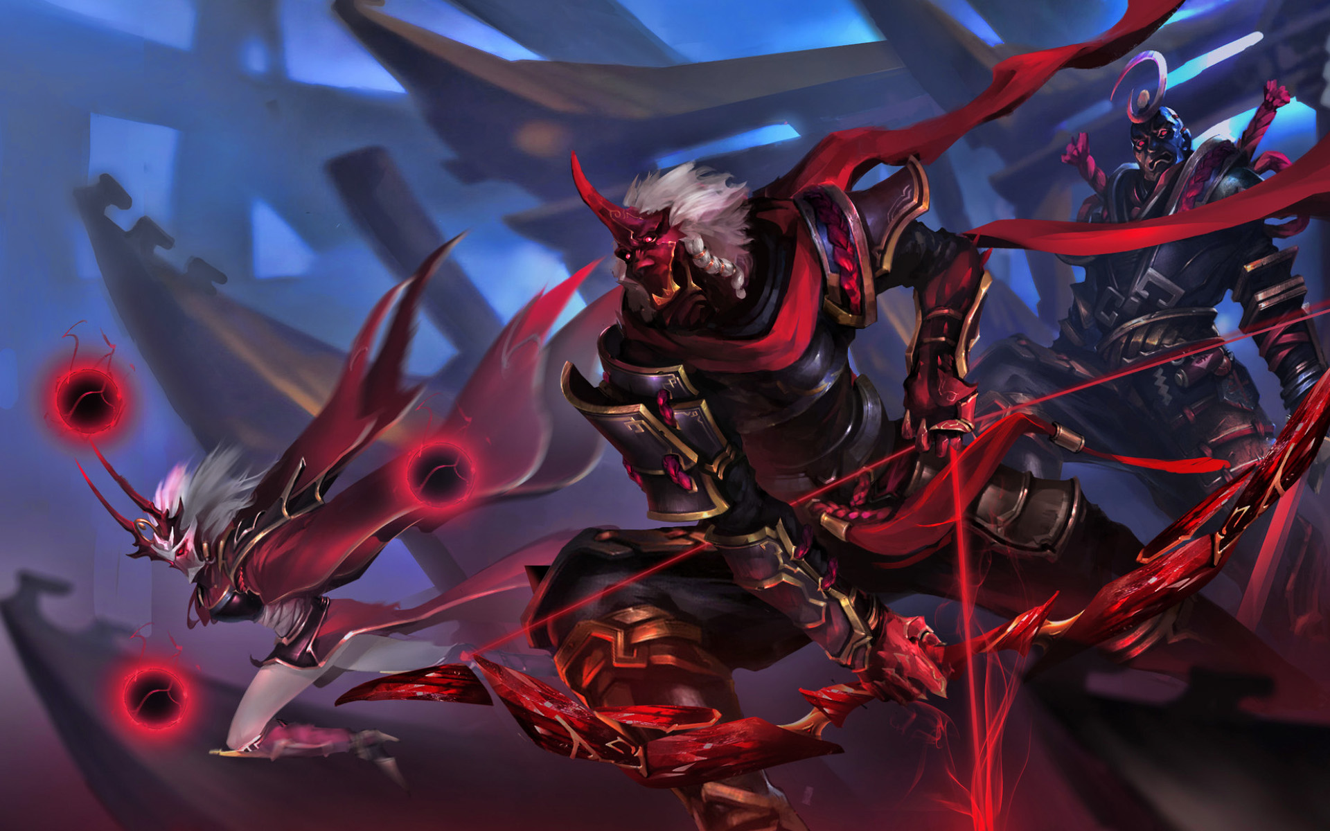 Syndra, Varus, Shen, Battle, Moba, League Of Legends - Blood Moon Varus - HD Wallpaper 