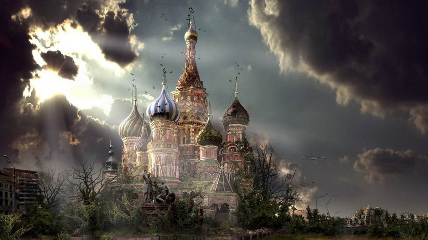 Abandoned Kremlin-aftermath World Illustrator Wallpaper2012 - Post Apocalyptic Art Kremlin - HD Wallpaper 
