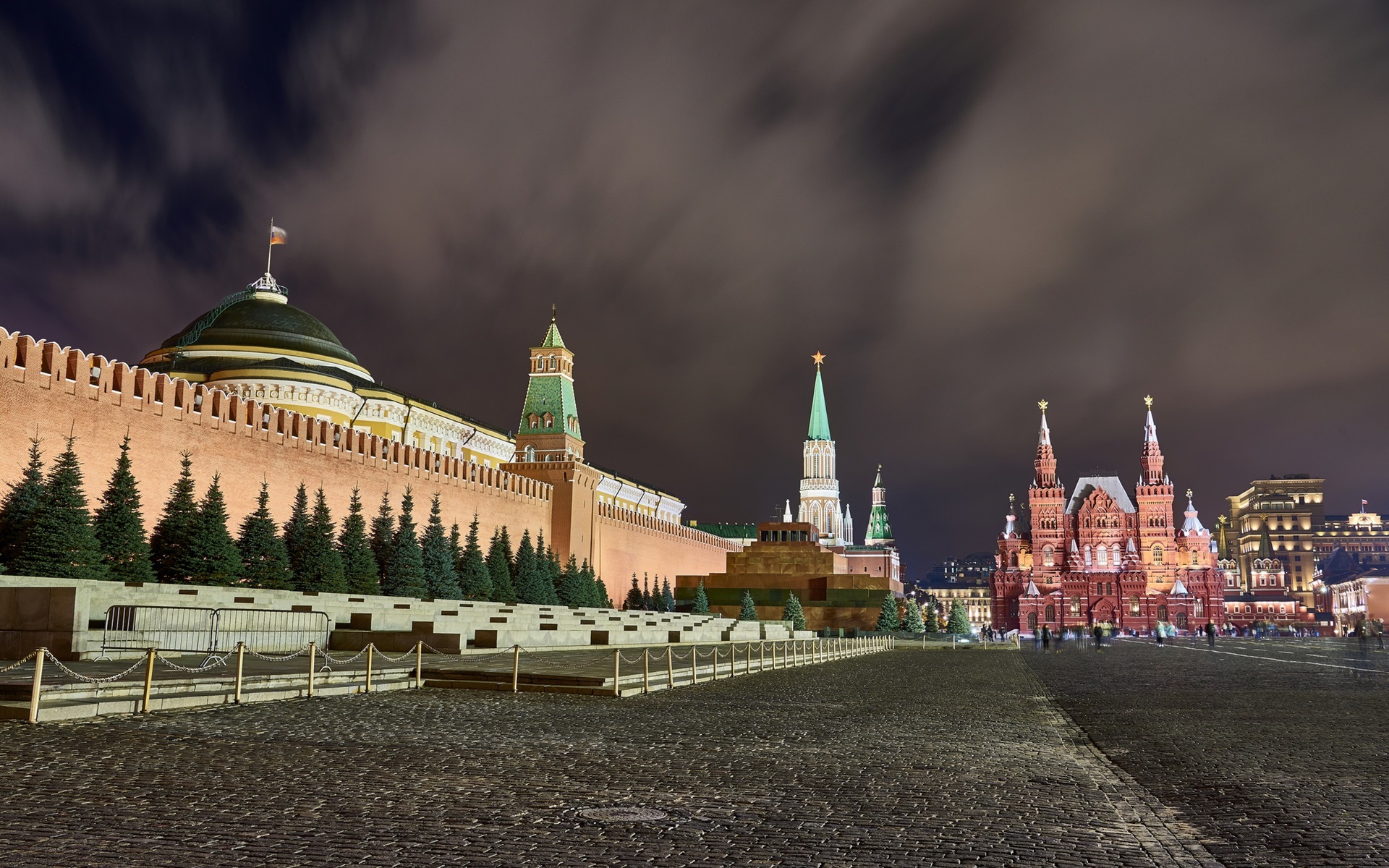 Wallpaper Red Square, Moscow, City Night - Центр Москвы Кремль - HD Wallpaper 