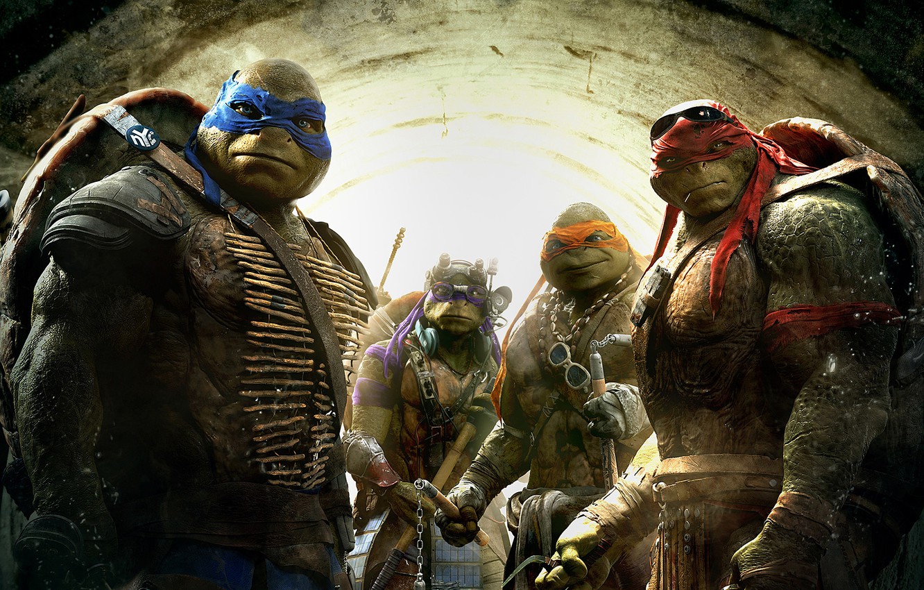 Photo Wallpaper Fantasy, Green, Tmnt, Raphael, Leonardo, - Teenage Mutant Ninja Turtles Raphael Movie - HD Wallpaper 