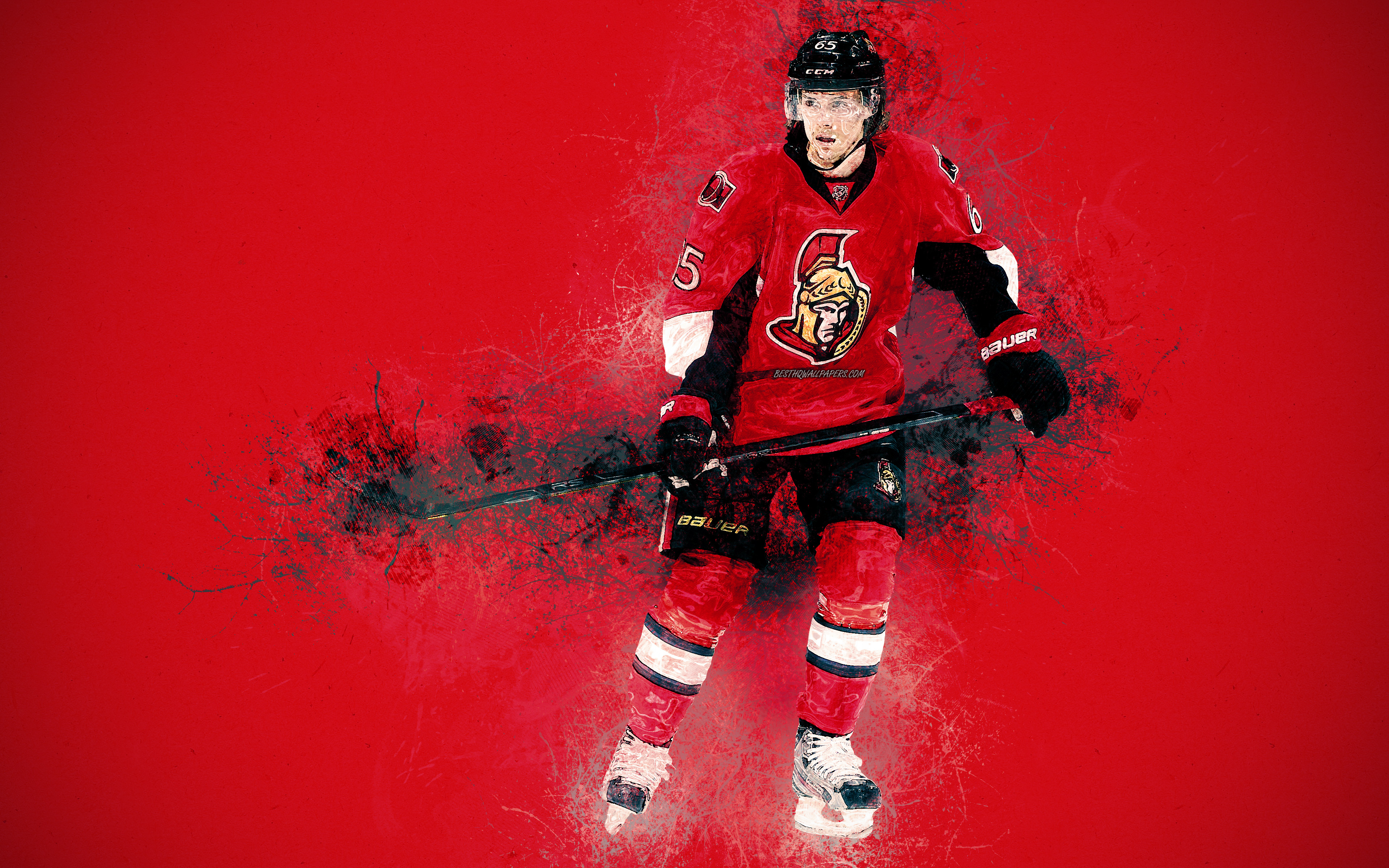 Erik Karlsson, 4k, Ottawa Senators, Swedish Hockey - Ottawa Senators Background 2018 - HD Wallpaper 