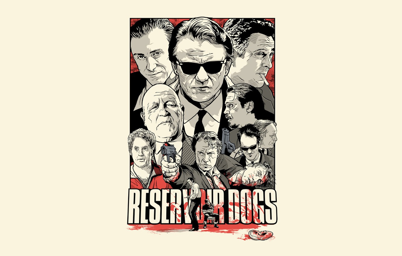 Photo Wallpaper White, Blood, Thriller, Drama, Reservoir - Reservoir Dogs Mondo Poster - HD Wallpaper 