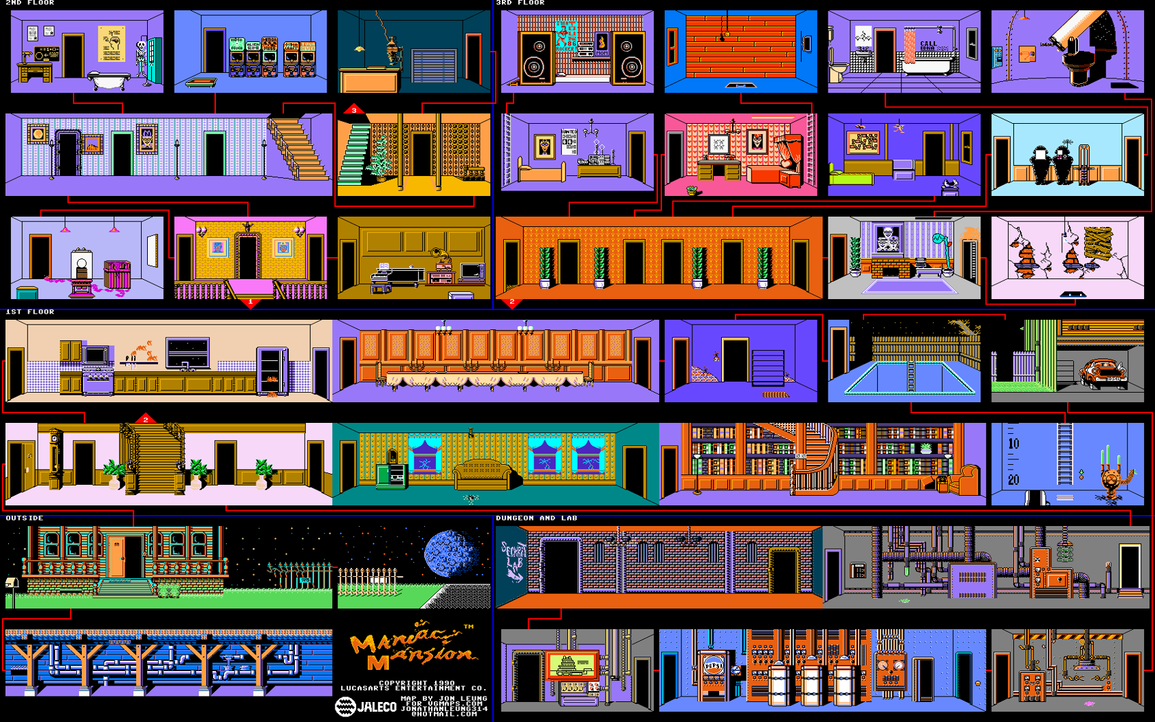 Download Video Games Wallpaper - Maniac Mansion Nes Map - HD Wallpaper 