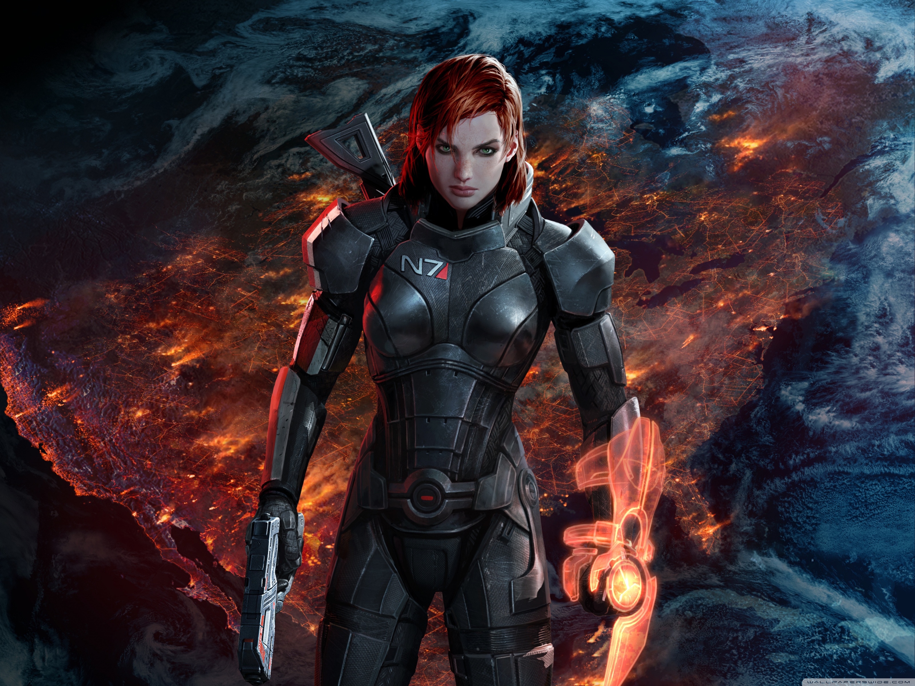 Mass Effect 3 Femshep Art - HD Wallpaper 