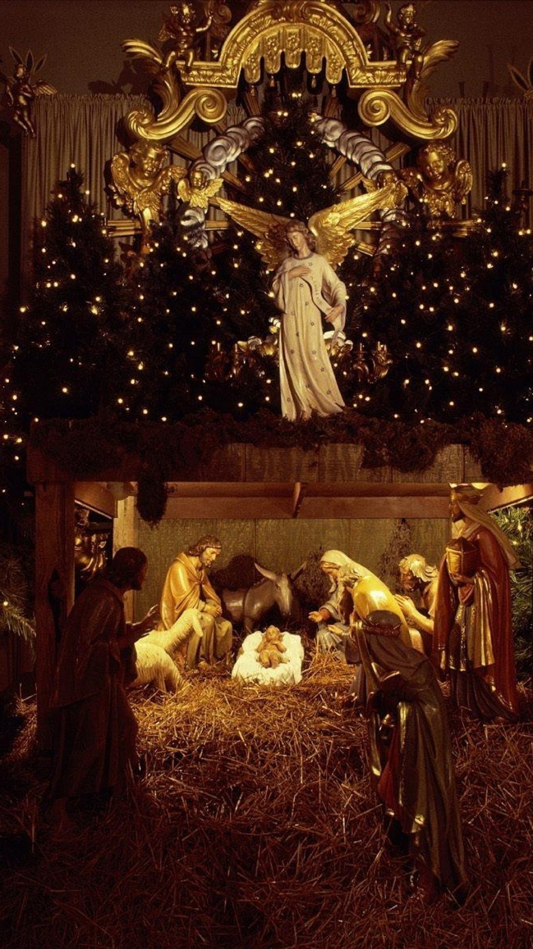 Wallpaper Christmas, Jesus, Nurseries, Christmas Trees, - HD Wallpaper 