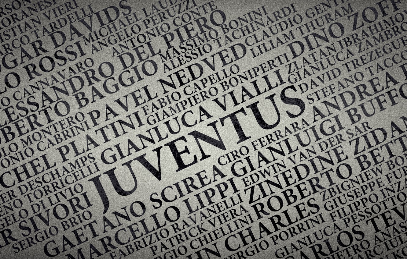 Photo Wallpaper Letters, Stars, Newspaper, Names, Juventus - Calligraphy - HD Wallpaper 