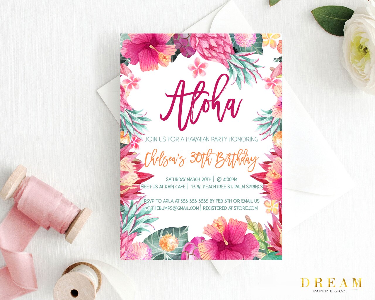 Floral Hawaiian Invitation - HD Wallpaper 