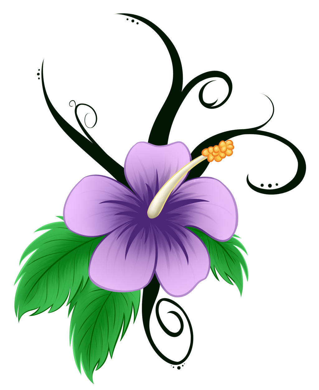 Luau Clipart Purple Hawaiian Flower - HD Wallpaper 