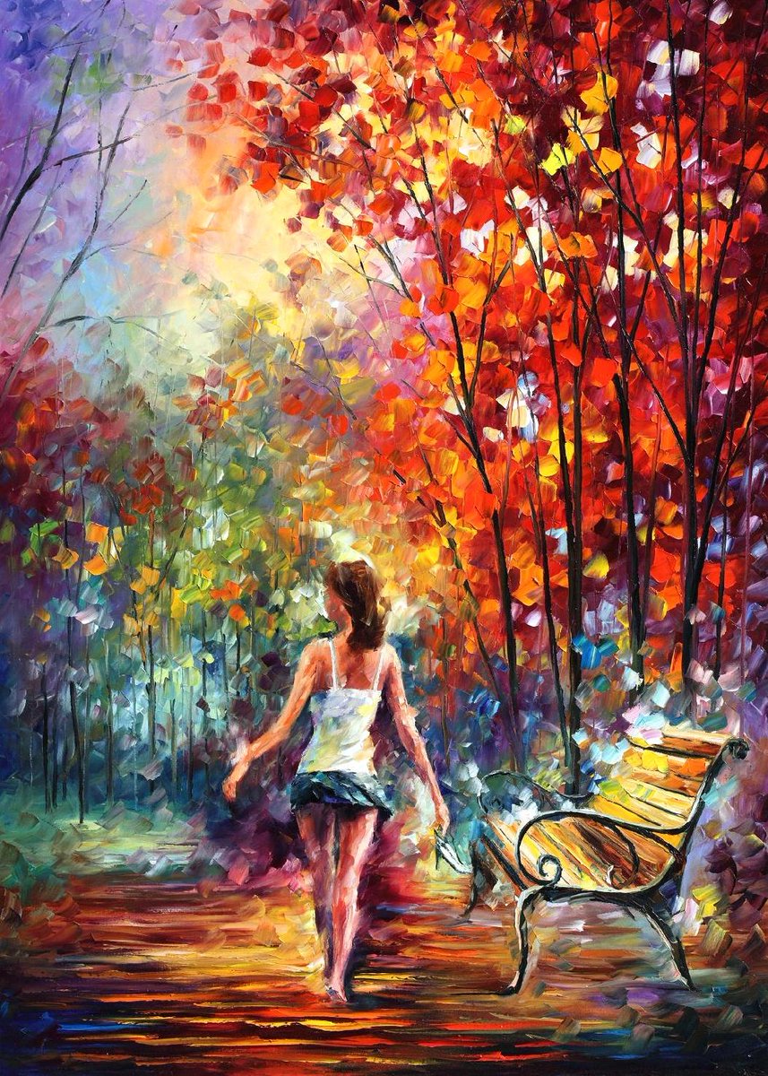 Leonid Afremov Woman - HD Wallpaper 