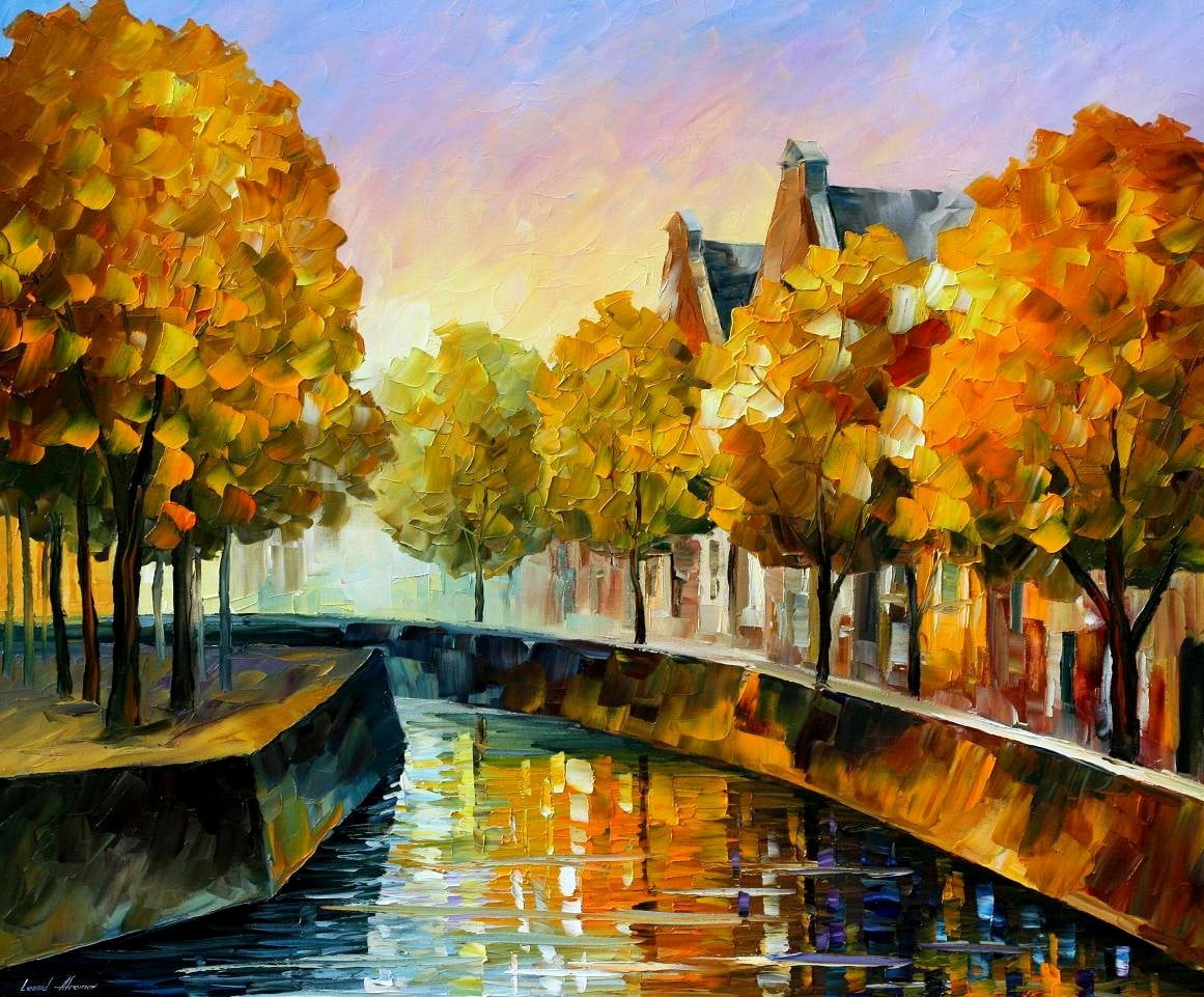Fall Colors Oil Painting - HD Wallpaper 