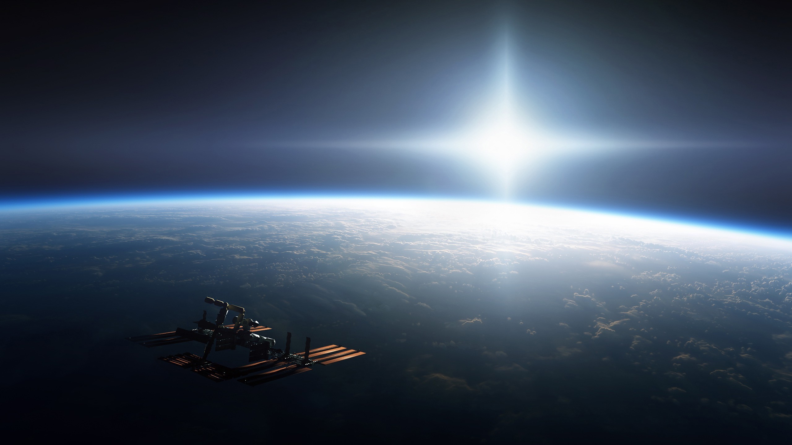 Satellite In Space Background - 2560x1440 Wallpaper Satellite In Space Background - 2560x1440 Wallpaper