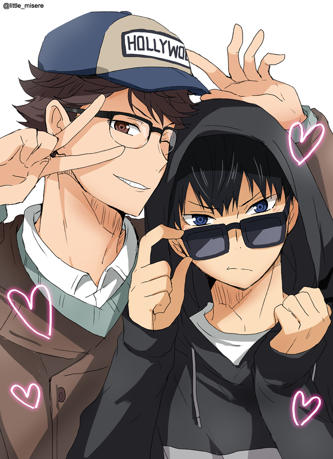 Anime Kurot Haikyuu Kageyama Tobio Oikawa Tooru Oikawa Tooru With Glasses 650x896