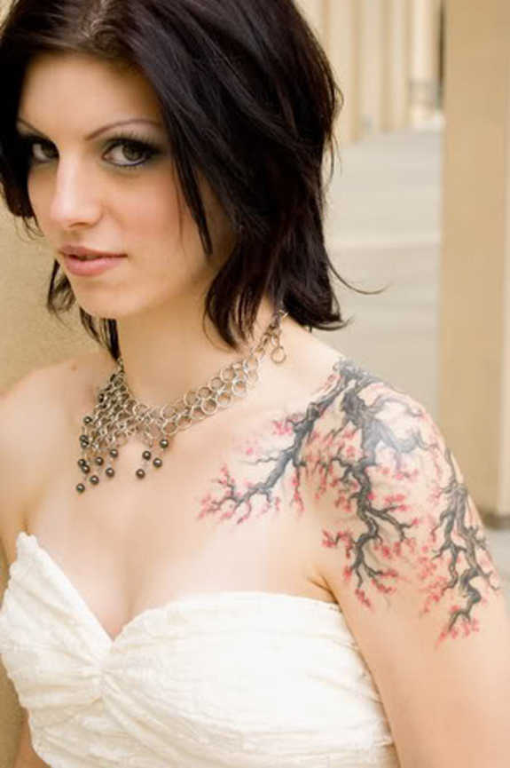 Beautiful Tattoos For Women - Womens Tattoos Cherry Blossom - HD Wallpaper 